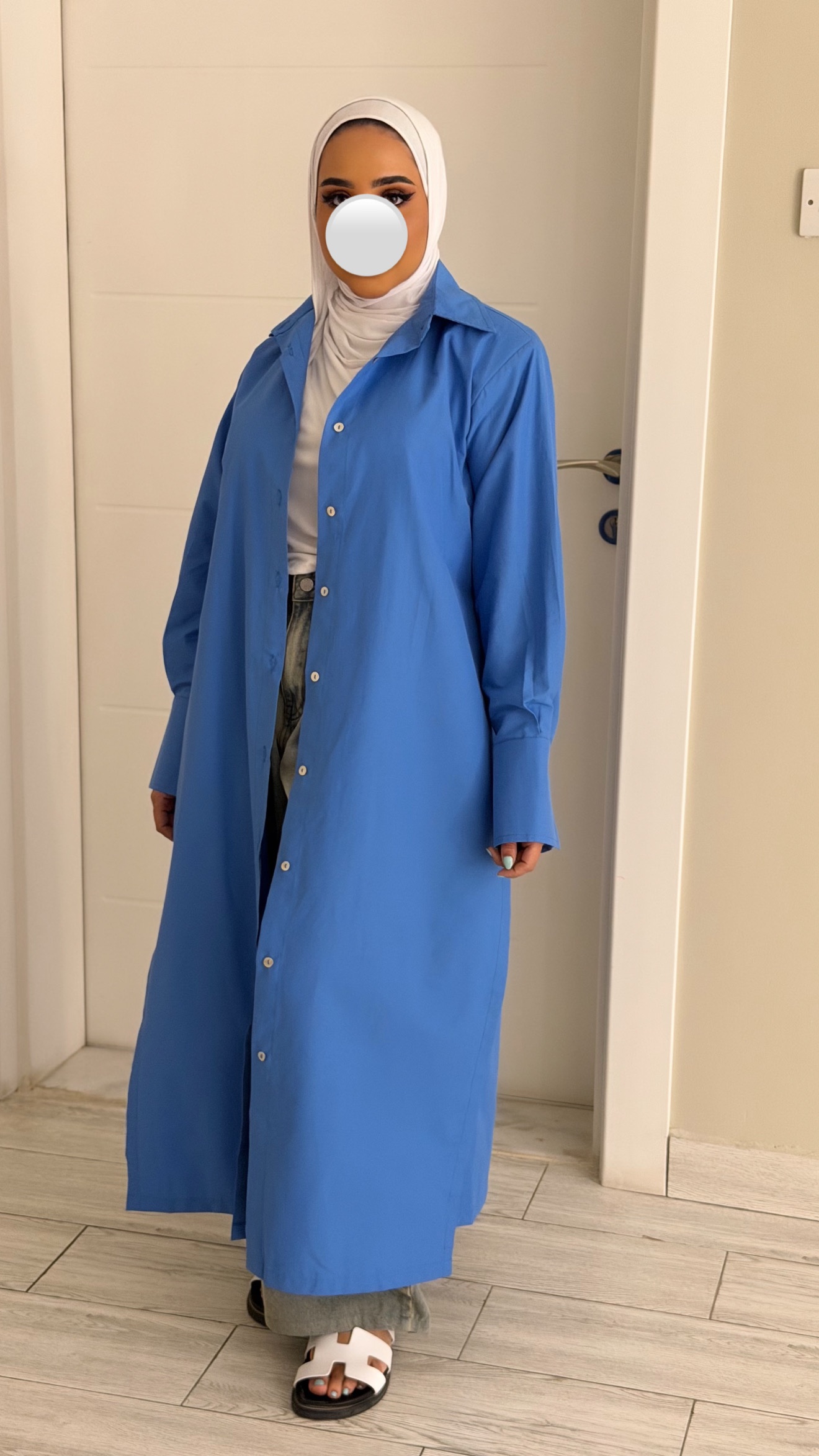 FreeSize Cotton Shirt - Blue - الصورة 3