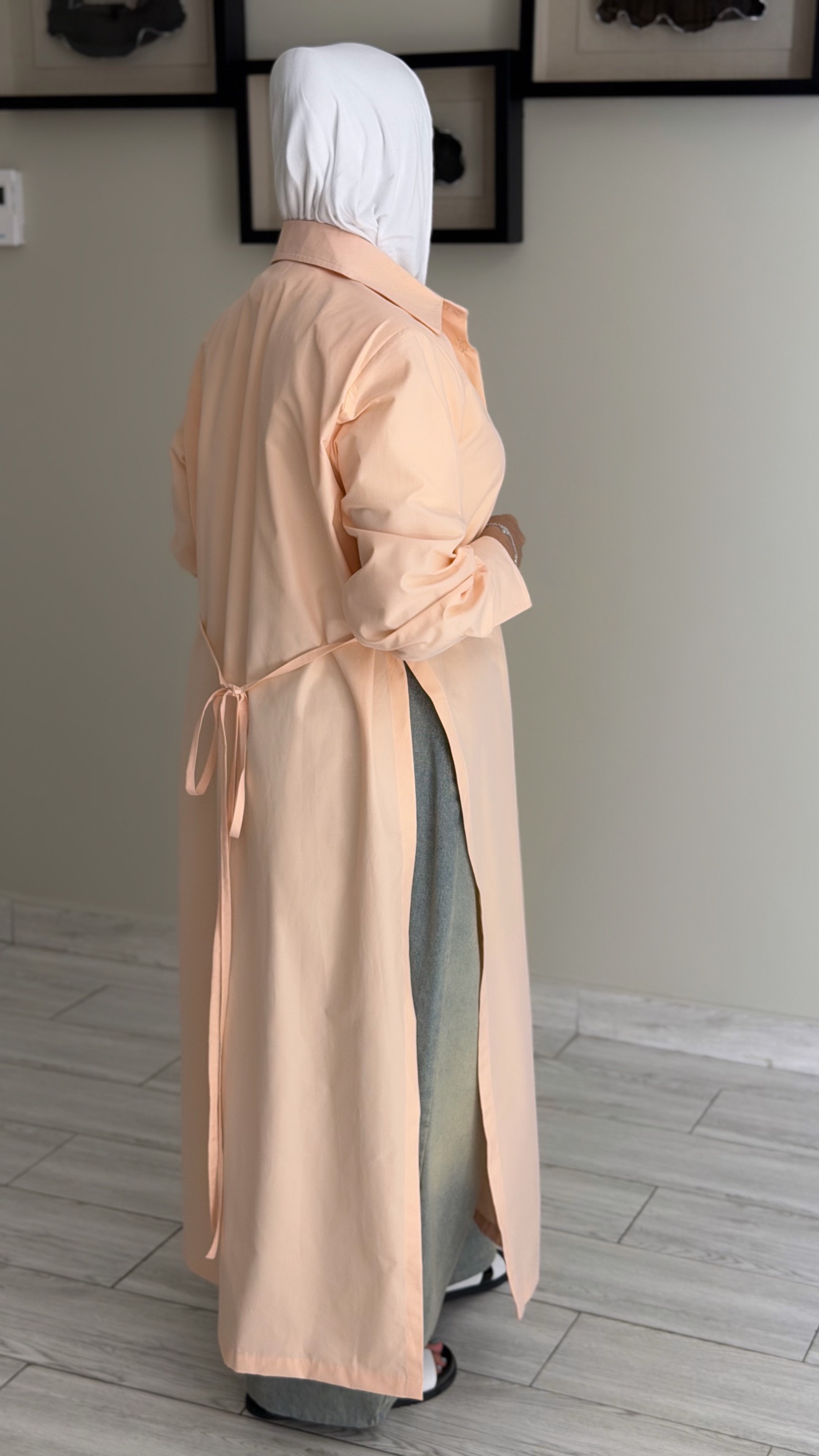 FreeSize Cotton Shirt - Peach - الصورة 2