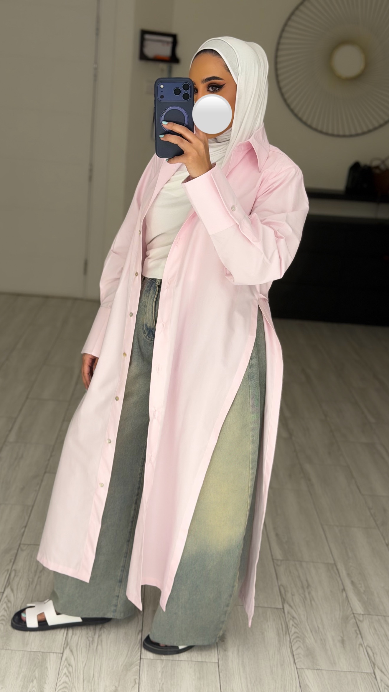 FreeSize Cotton Shirt - Marshmallow Pink - الصورة 3
