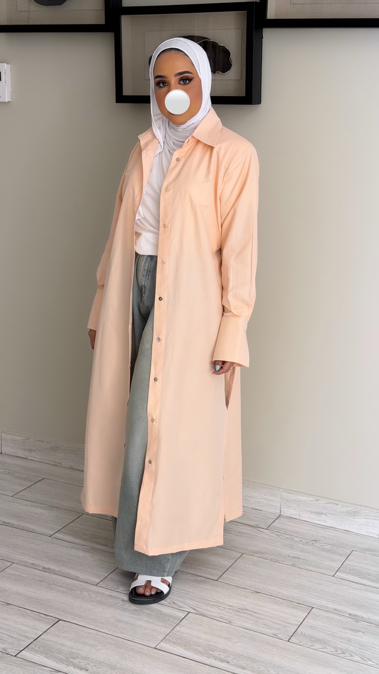 FreeSize Cotton Shirt - Peach