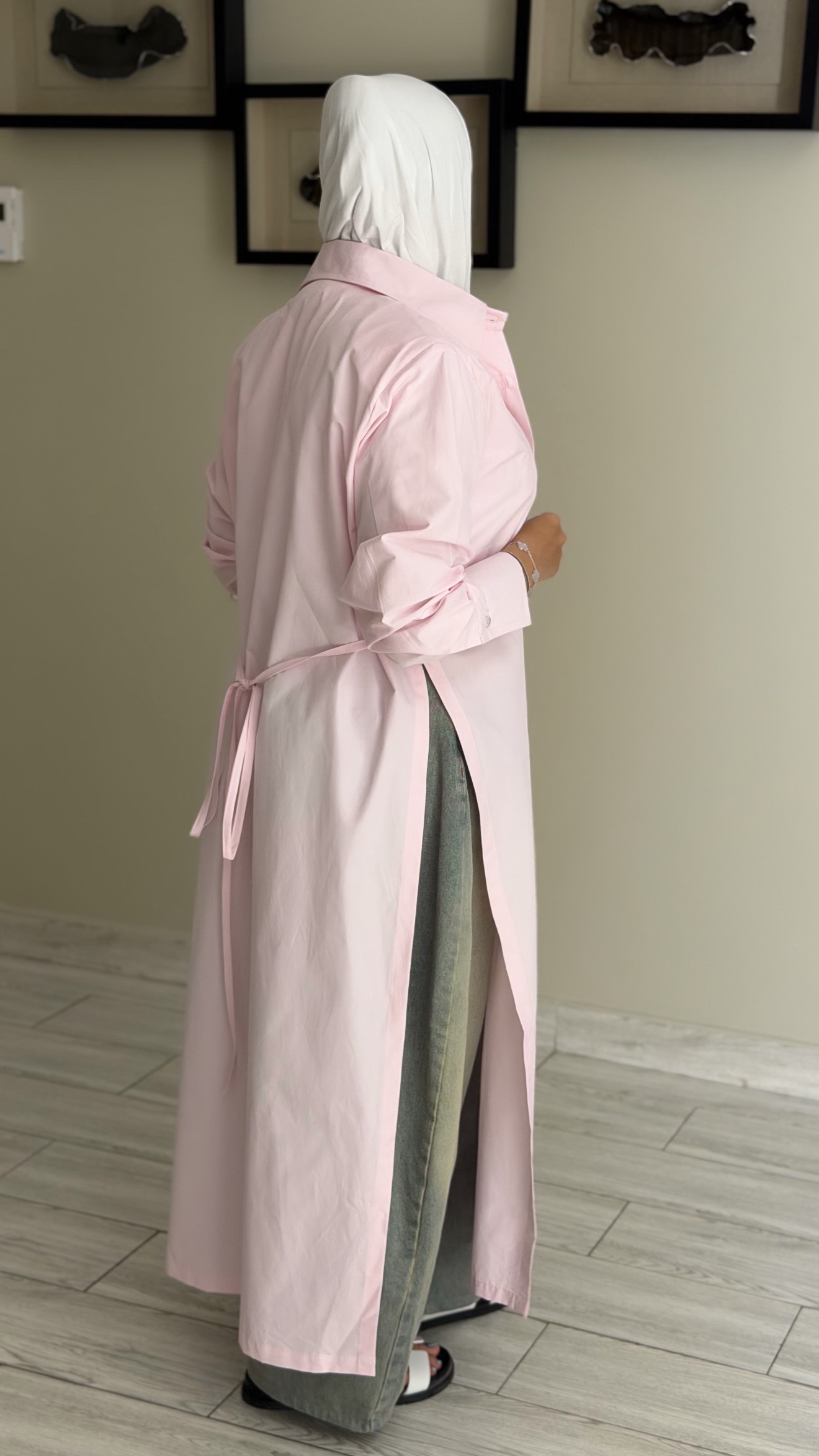 FreeSize Cotton Shirt - Marshmallow Pink - الصورة 2
