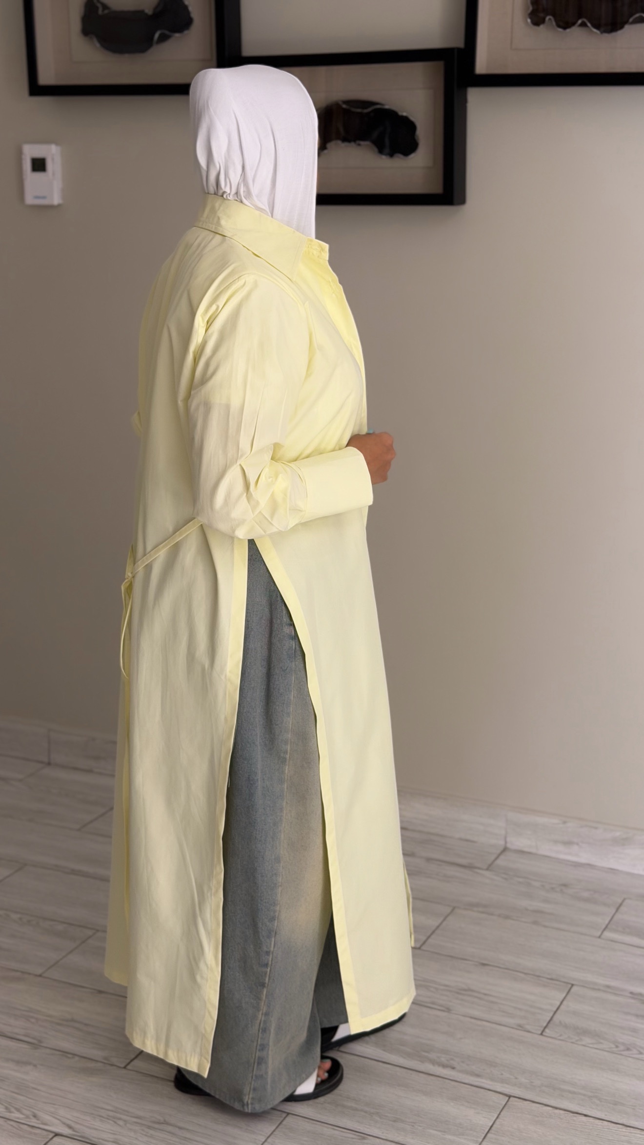 FreeSize Cotton Shirt - ButterYellow - الصورة 3