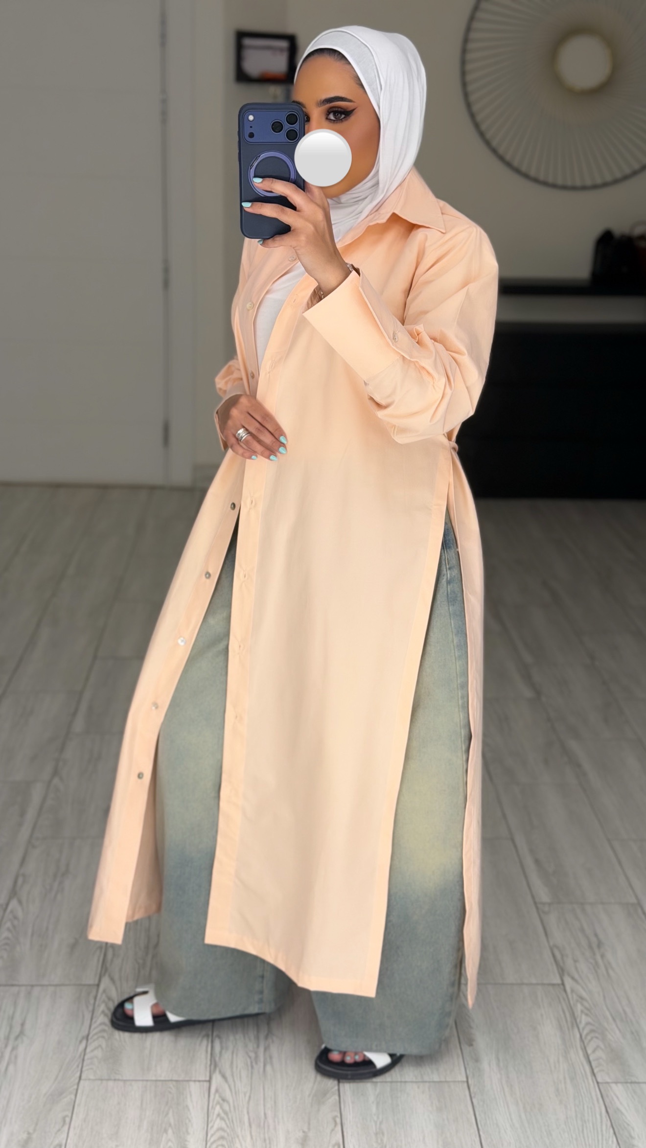 FreeSize Cotton Shirt - Peach - الصورة 3