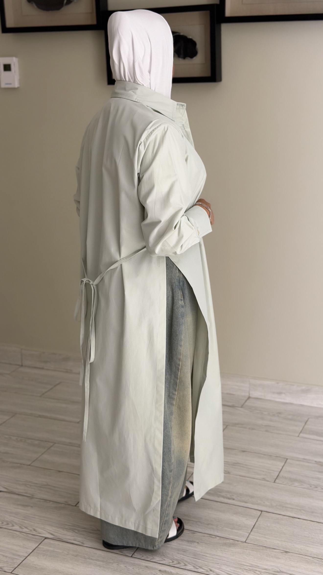 FreeSize Cotton Shirt - Milky Green - الصورة 2