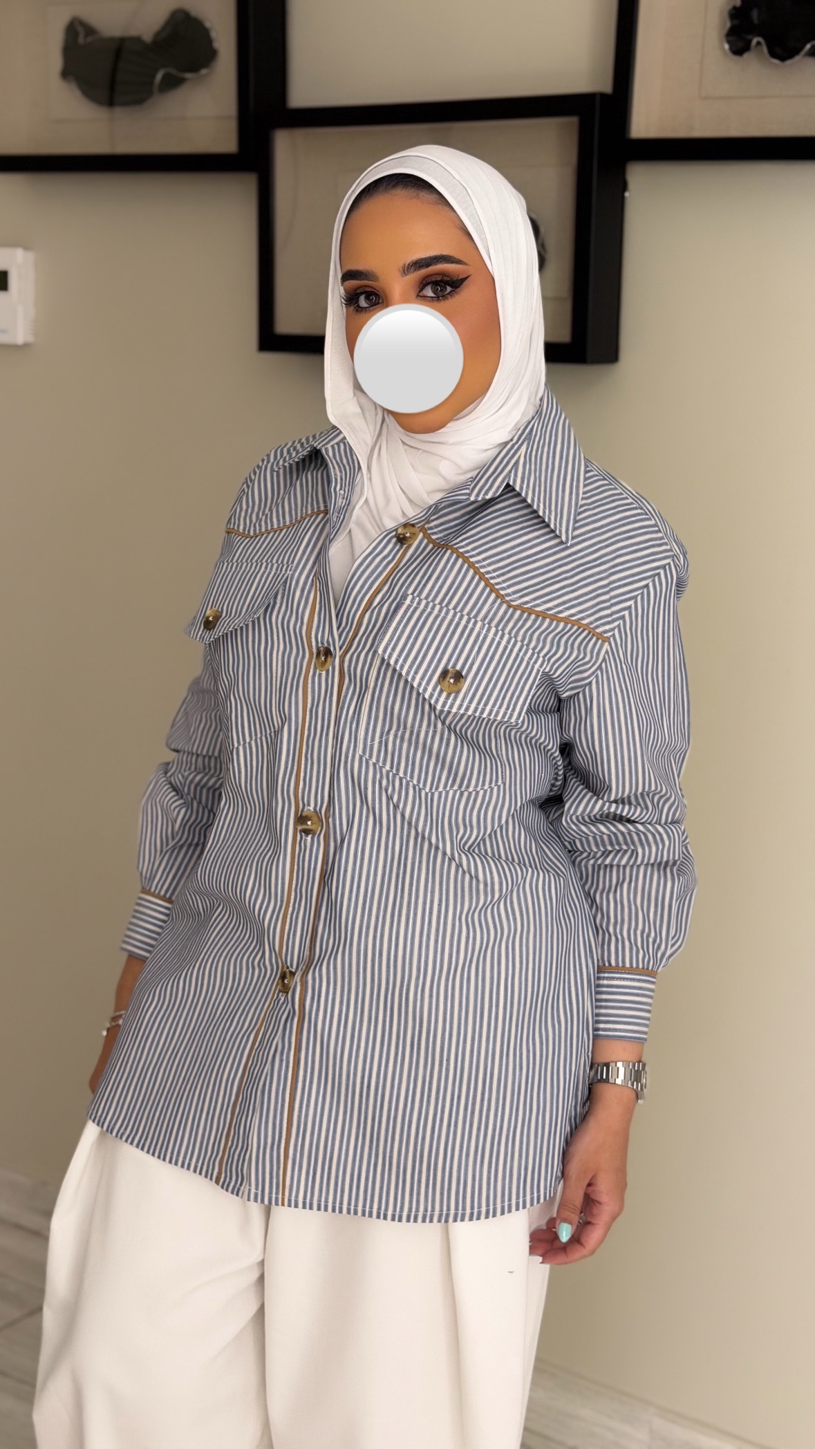 Stripped Shirt -BlueXWhite - الصورة 3