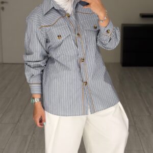Stripped Shirt -BlueXWhite - الصورة 4