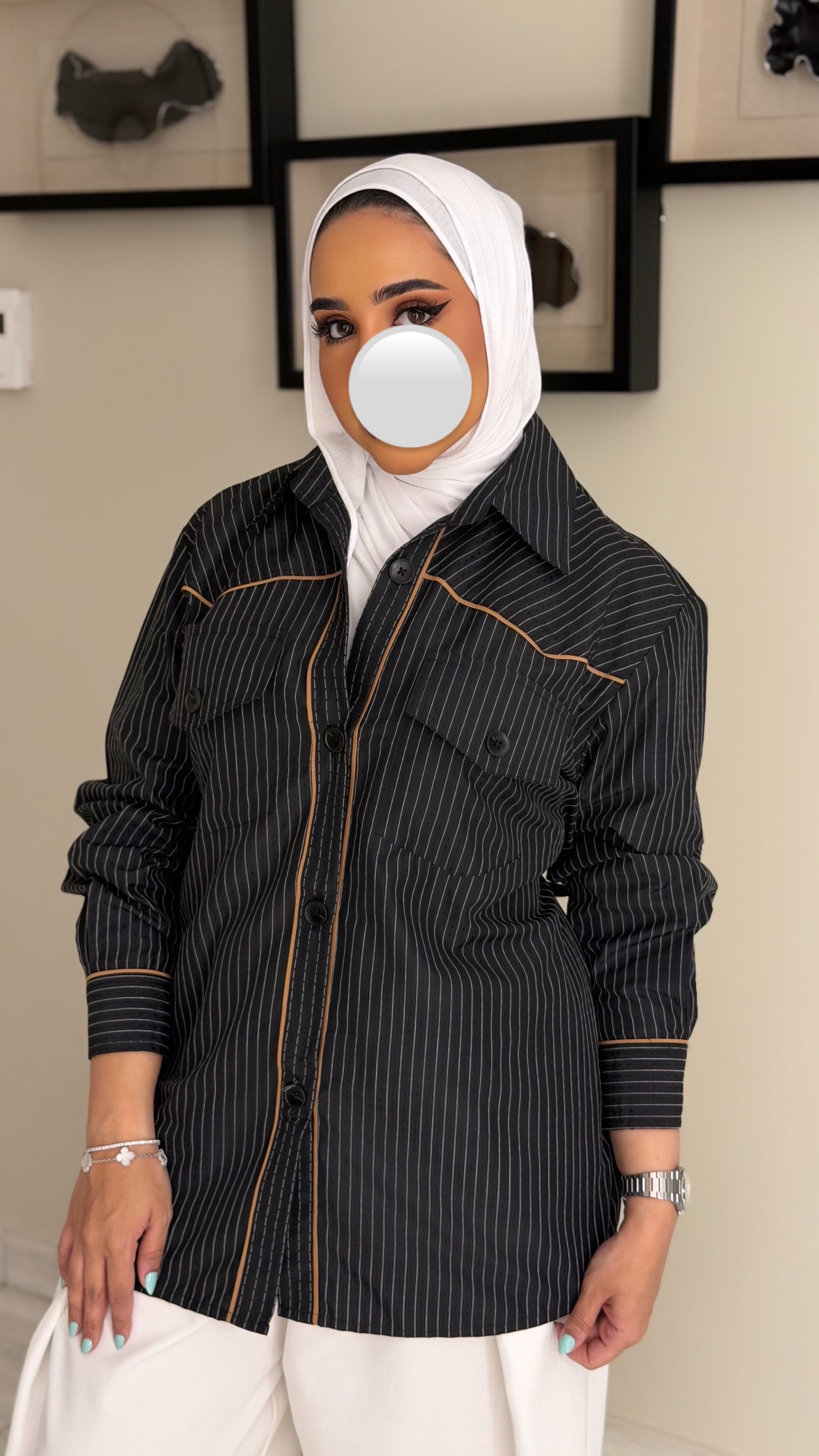 Stripped Shirt -BlackXWhite - الصورة 4