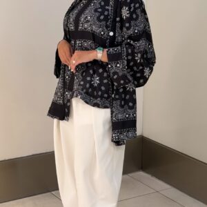 Bandana Silk - Black - الصورة 5