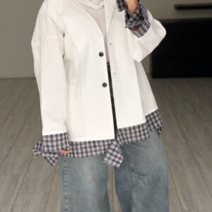 ⁦WhiteXChecked Jacket⁩ - الصورة ⁦5⁩