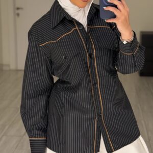 Stripped Shirt -BlackXWhite - الصورة 6