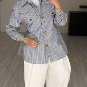 Stripped Shirt -BlueXWhite