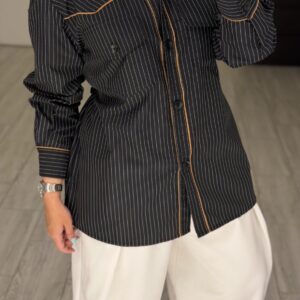 Stripped Shirt -BlackXWhite - الصورة 5