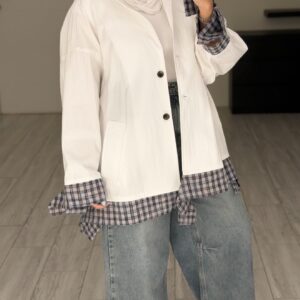 Alternative view of WhiteXChecked Jacket