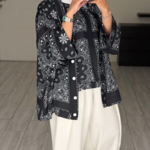 Bandana Silk - Black - الصورة 10