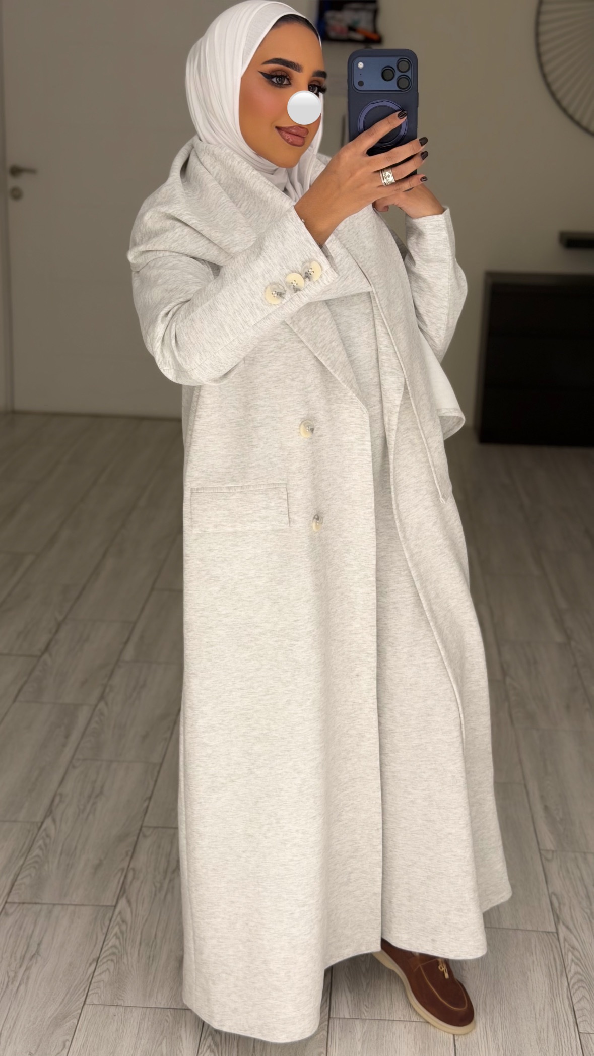 Scarf dress/Blazer - grey - الصورة 6