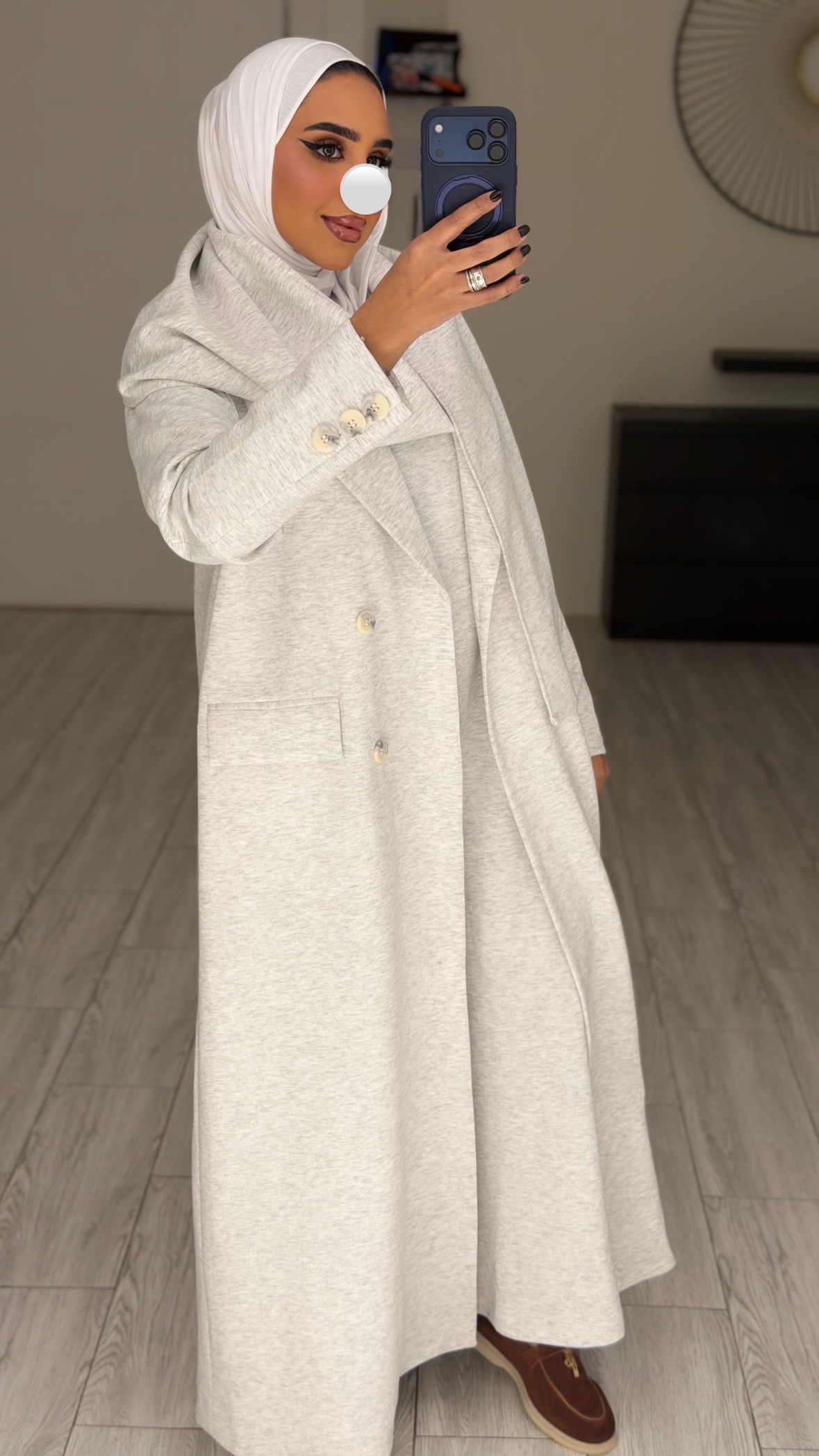 Scarf dress/Blazer - grey - الصورة 5