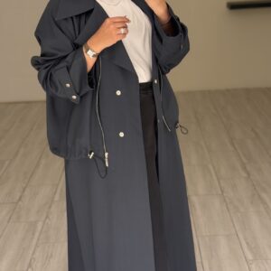 ⁦Modern long jacket - blueGrey⁩ - الصورة ⁦10⁩