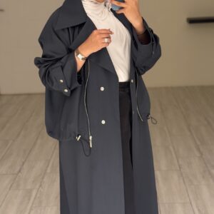 Modern long jacket - blueGrey