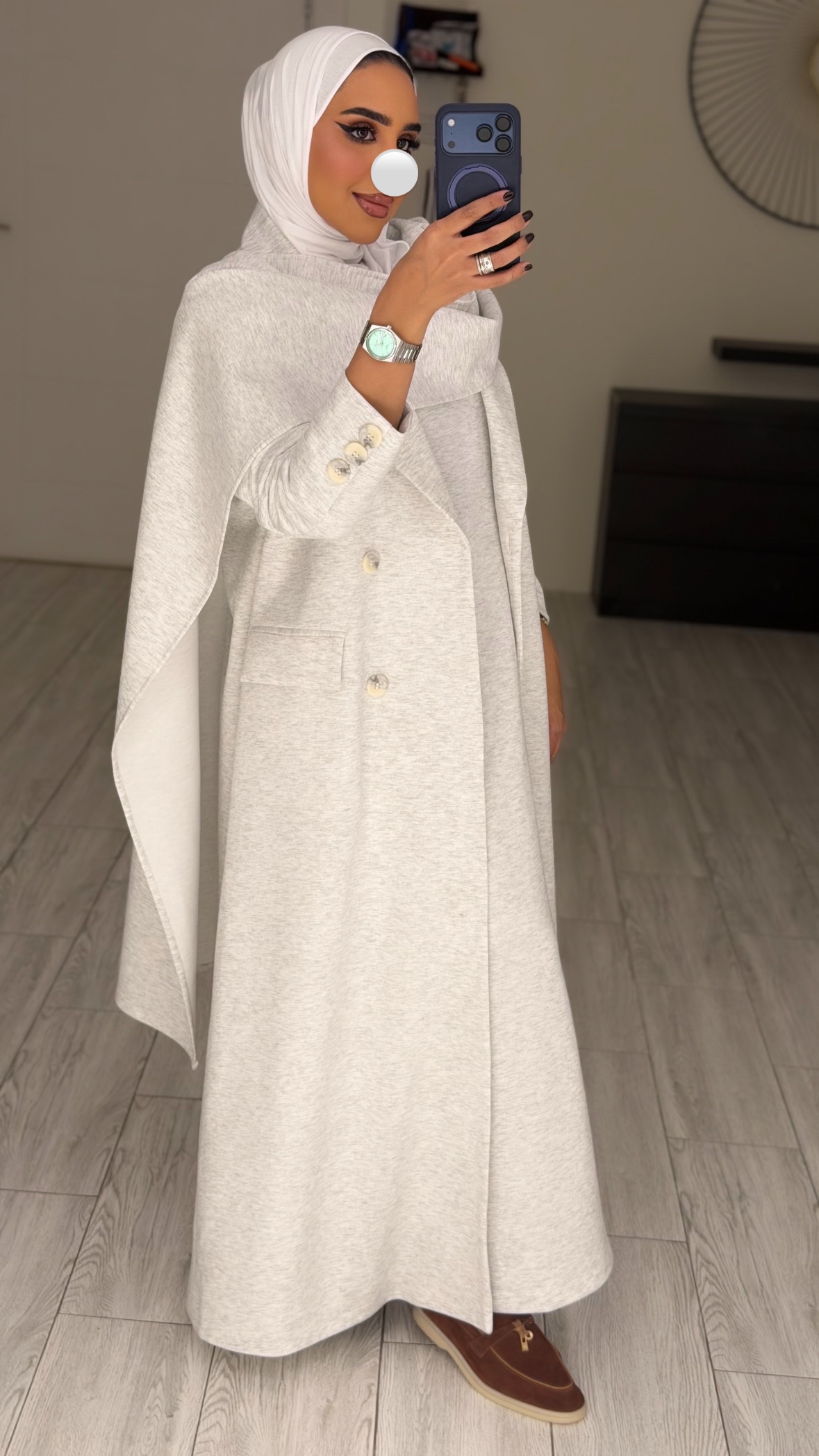 Scarf dress/Blazer - grey - الصورة 4
