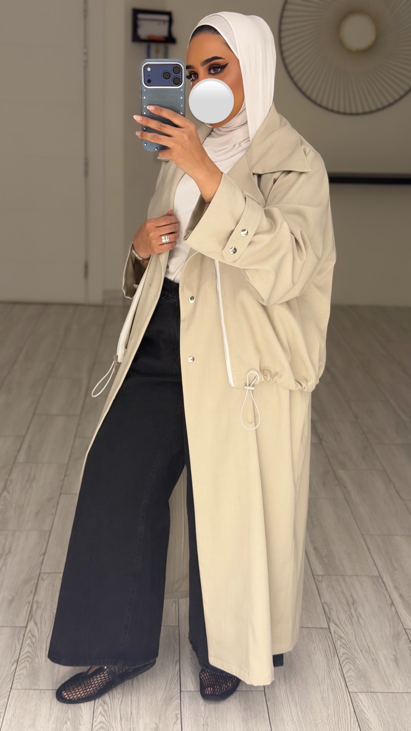 Modern long jacket - Cream - الصورة 2