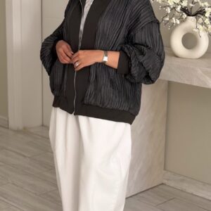 ⁦Crinkle Jacket - Grey⁩ - الصورة ⁦3⁩