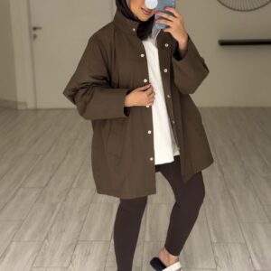 Brown oversized Jacket - الصورة 3
