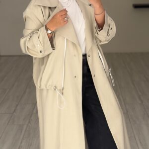 Modern long jacket - Cream - الصورة 4