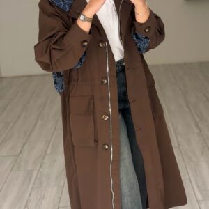 Brown Floral Jacket - الصورة 5