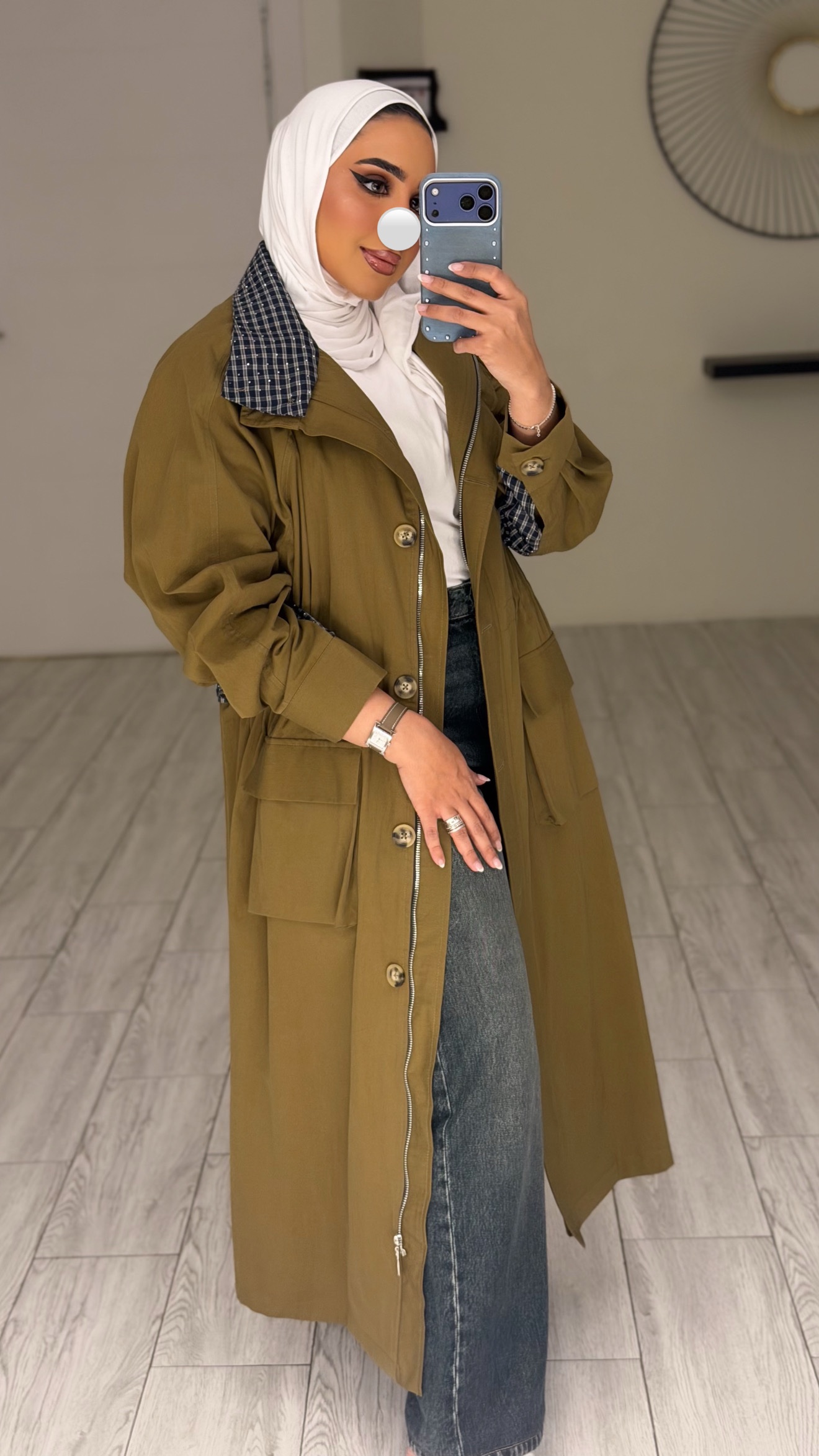 Mustard Checkline Jacket - الصورة 3