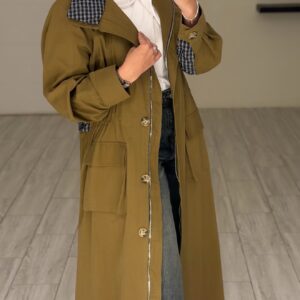 Mustard Checkline Jacket - الصورة 9