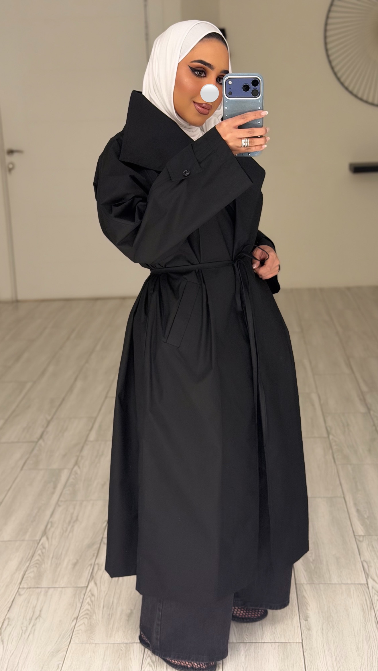 Black Aura Long Jacket - الصورة 2