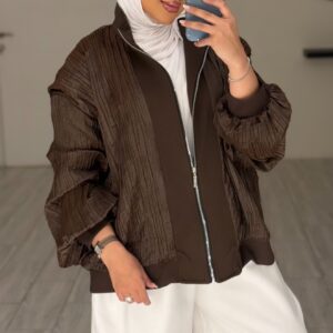Crinkle Jacket - Brown - الصورة 2