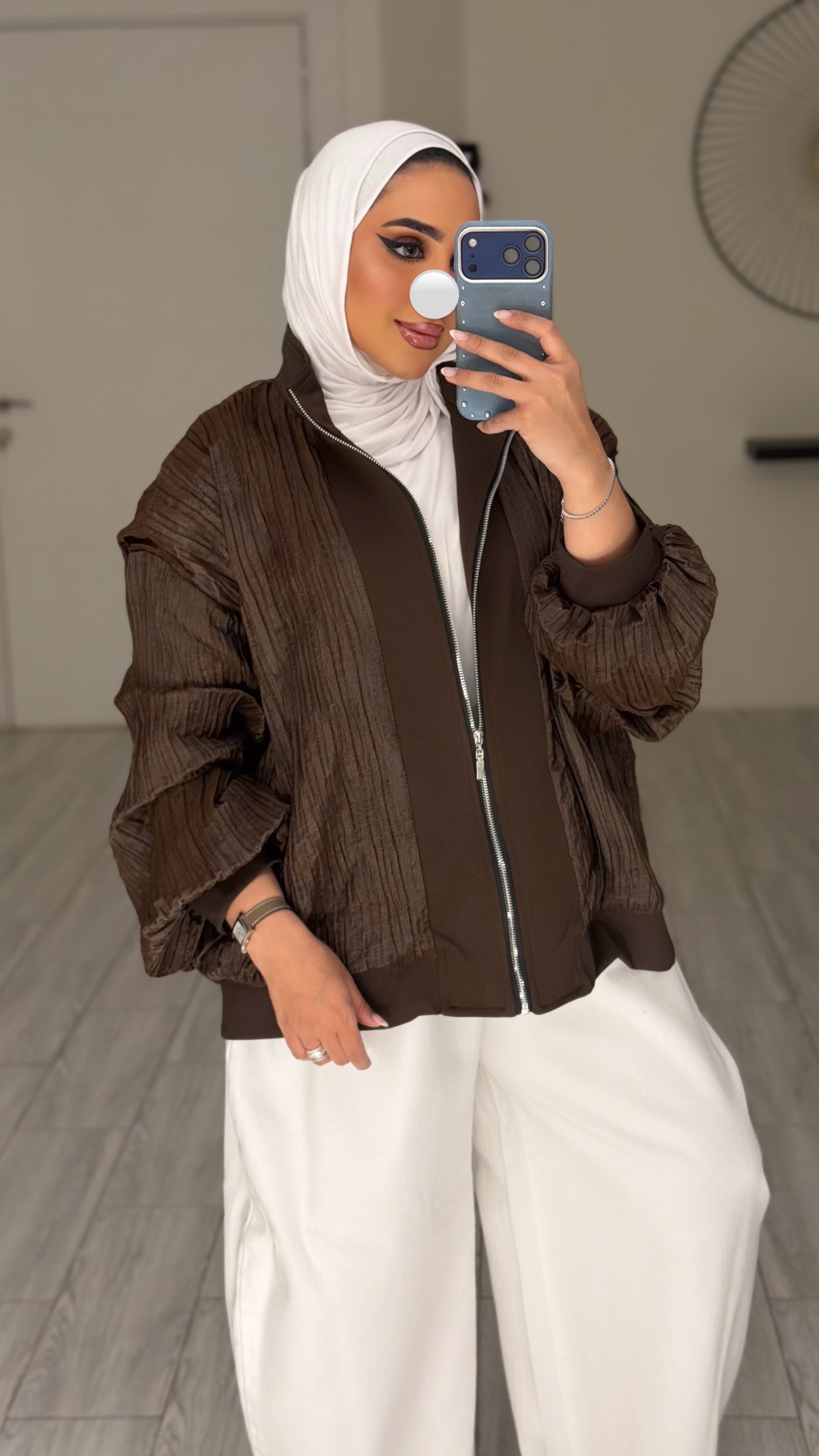 Crinkle Jacket - Brown - الصورة 2