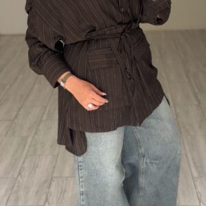 Brown lines shirt - الصورة 3