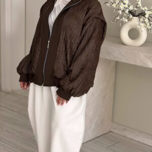 Crinkle Jacket - Brown - الصورة 3