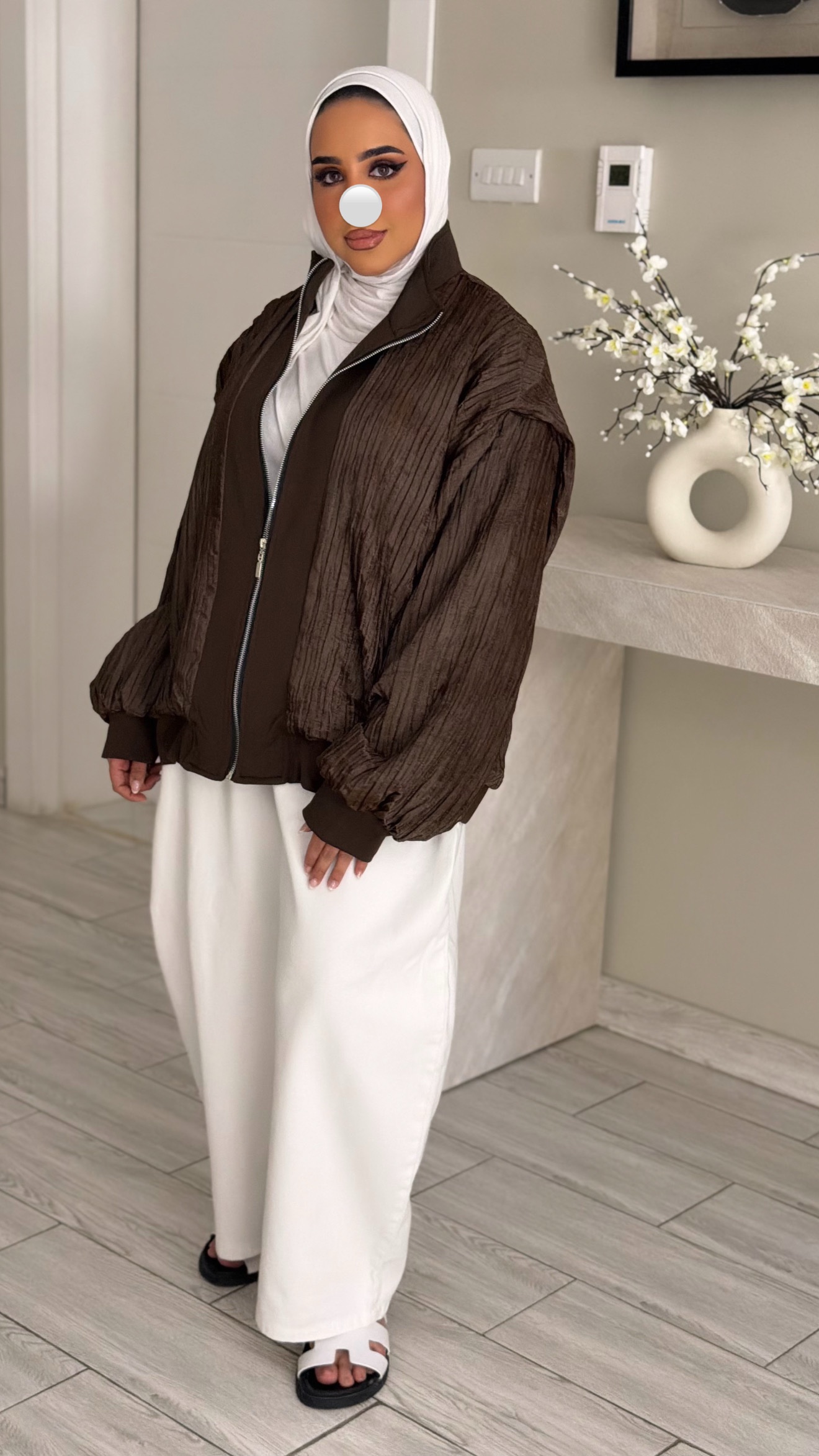 Crinkle Jacket - Brown - الصورة 3