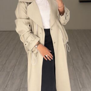 Modern long jacket - Cream - الصورة 3
