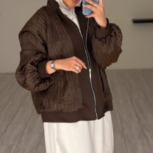 Crinkle Jacket - Brown - الصورة 4