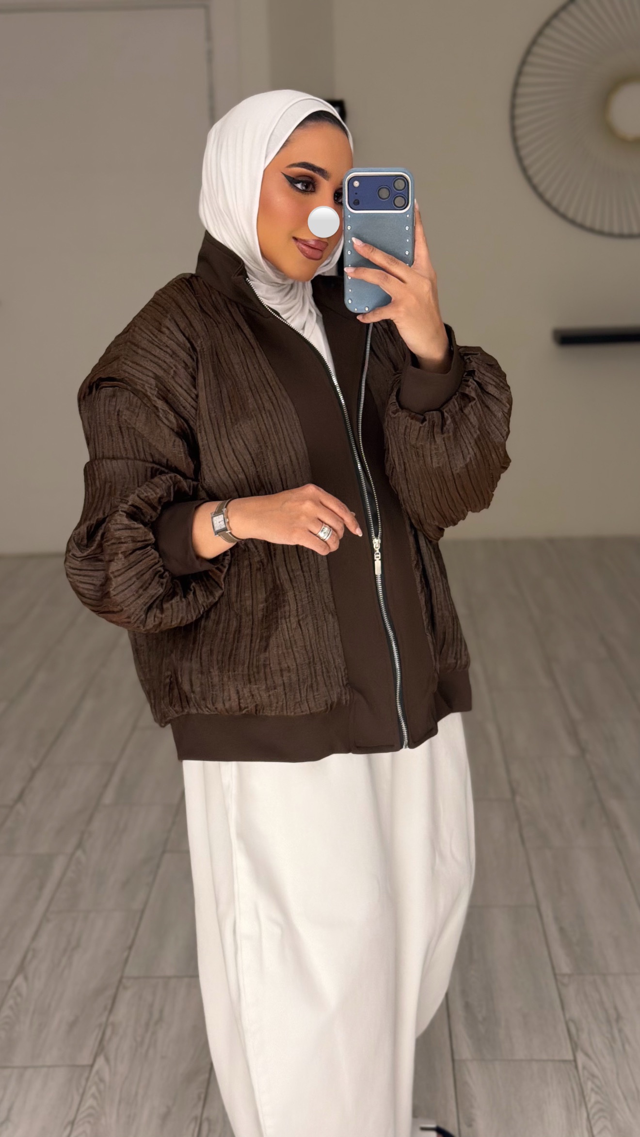 Crinkle Jacket - Brown - الصورة 4