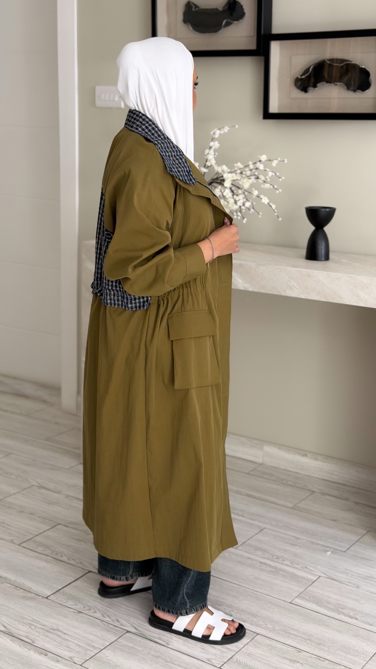 Mustard Checkline Jacket - الصورة 6