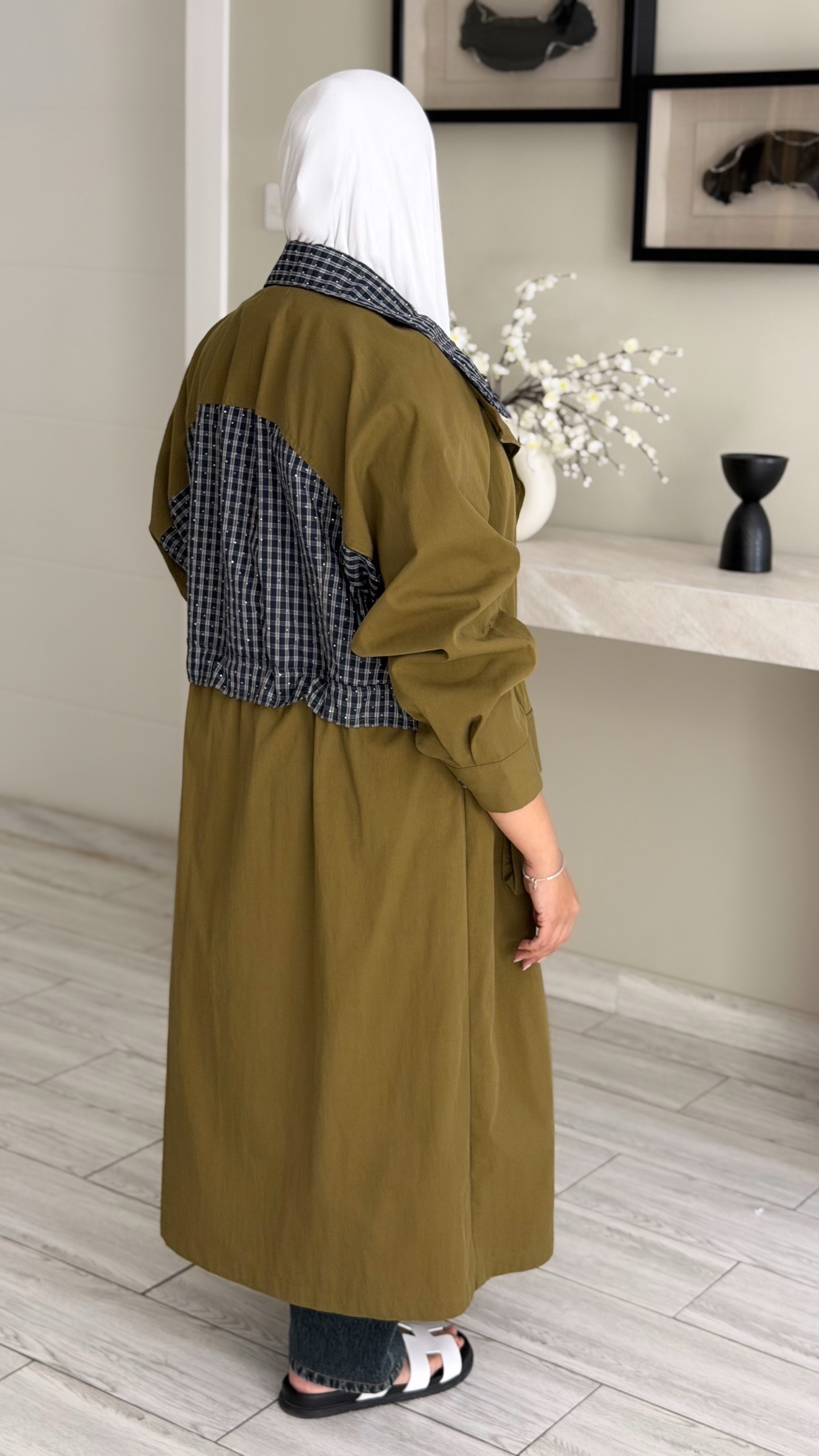 Mustard Checkline Jacket - الصورة 5