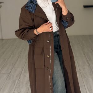 Brown Floral Jacket - الصورة 8