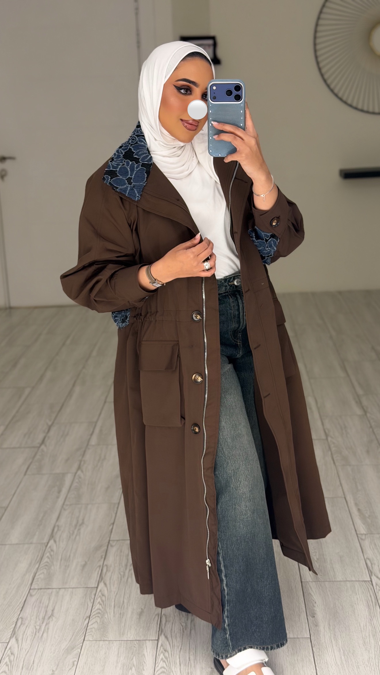 Brown Floral Jacket - الصورة 8