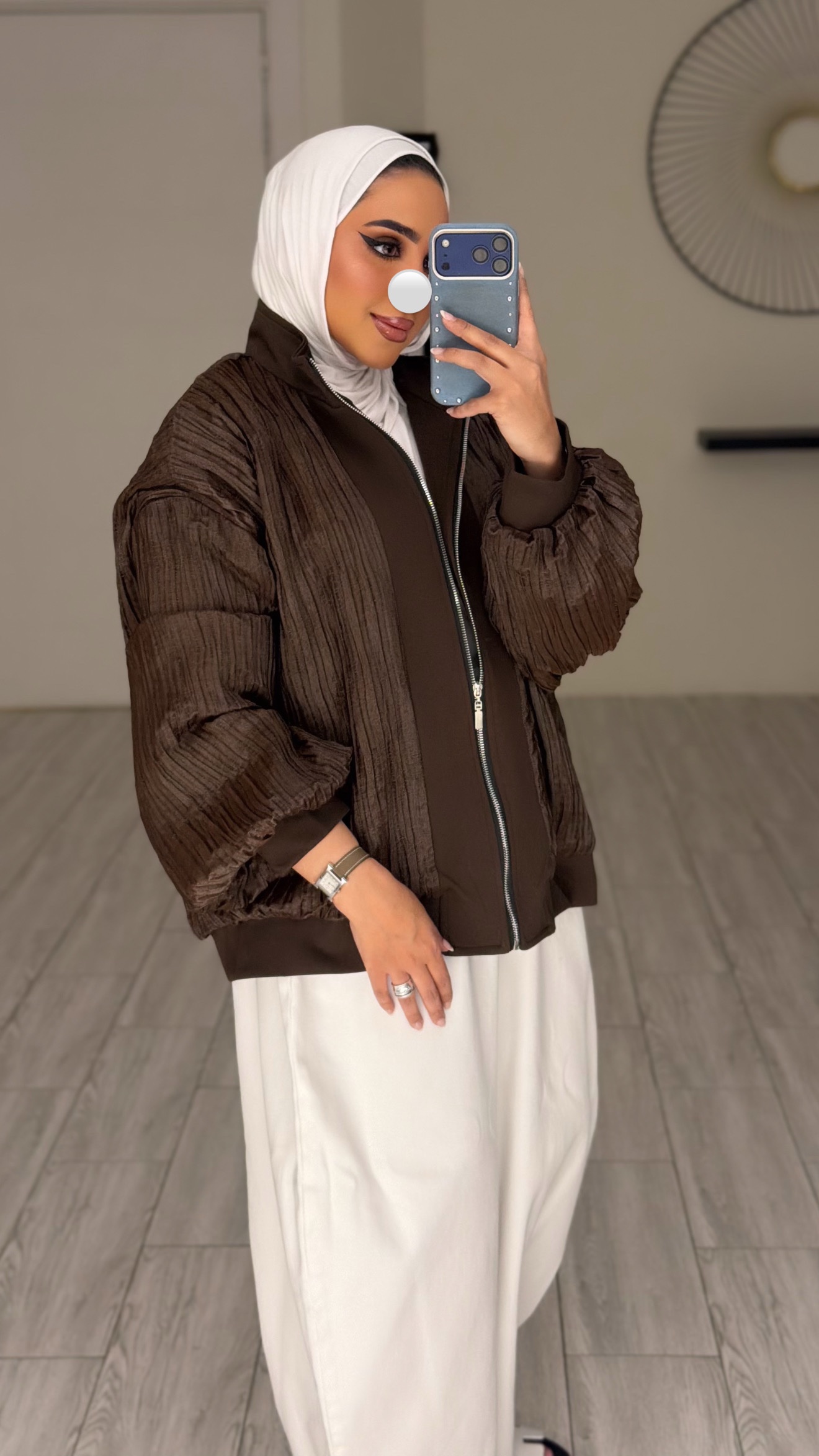 Crinkle Jacket - Brown - الصورة 5