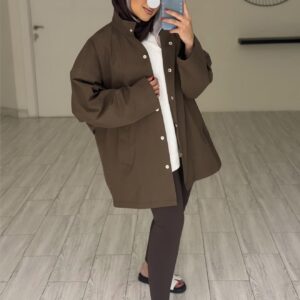 Brown oversized Jacket - الصورة 4