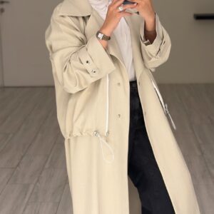 Modern long jacket - Cream - الصورة 6