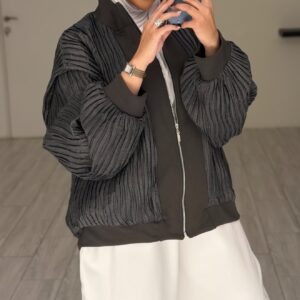 ⁦Crinkle Jacket - Grey⁩ - الصورة ⁦2⁩