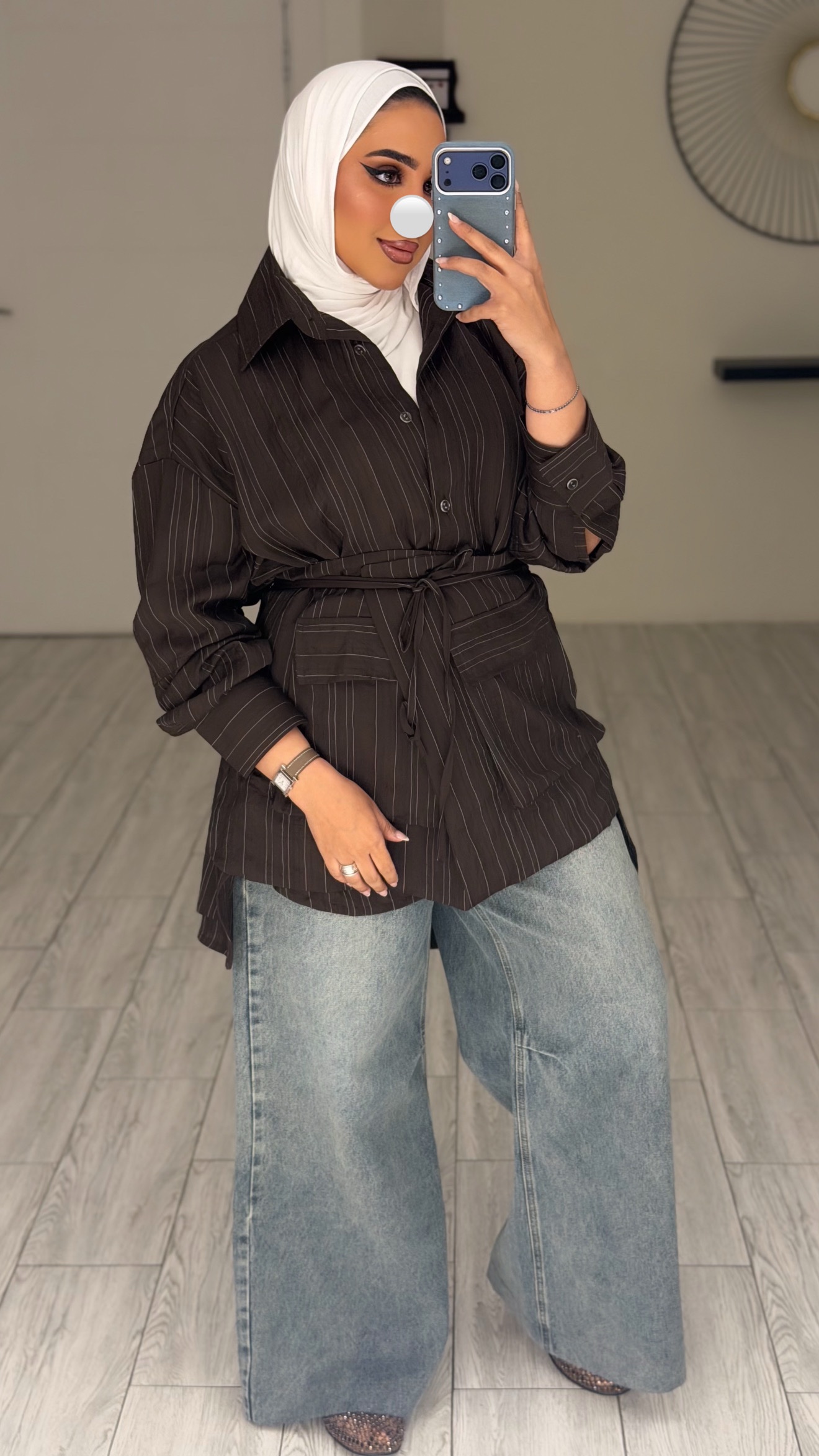 Brown lines shirt - الصورة 6