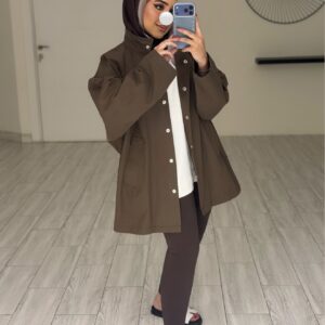 Brown oversized Jacket - الصورة 5