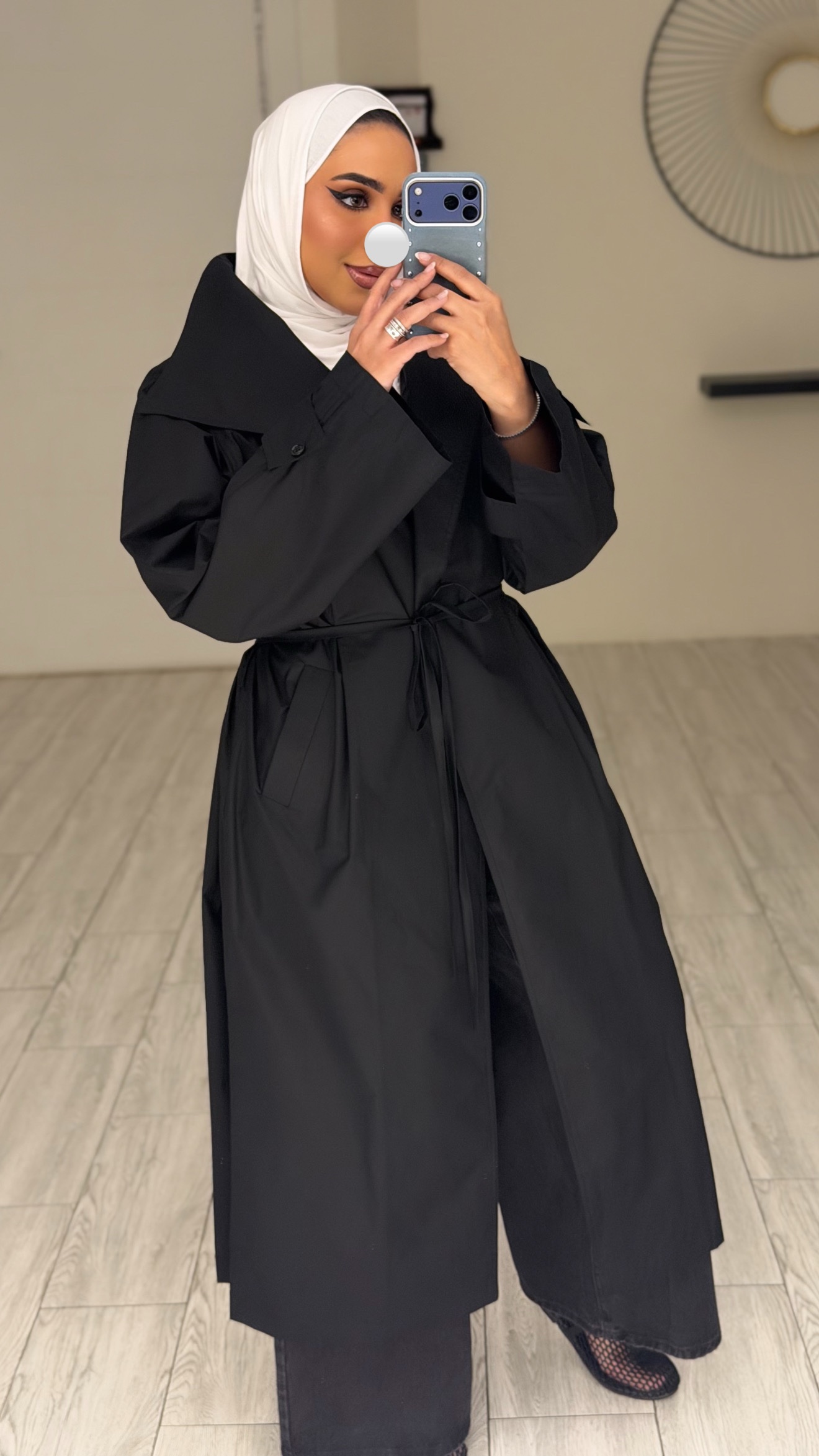 Black Aura Long Jacket - الصورة 3